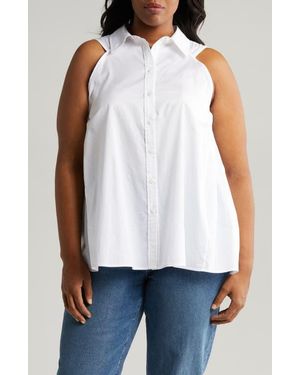Harshman Ziva Sleeveless Button-Up Shirt - White