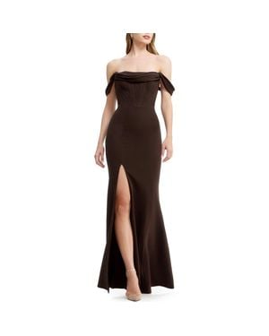 dress the population melania off-the-shoulder gown Dress The Population Melania Off-the-Shoulder Gown - White