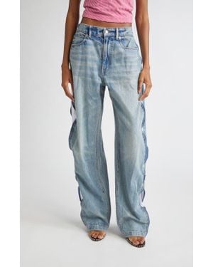 Alexander Wang Mesh Insert Curved Leg Jeans - Blue