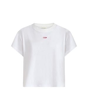 Sitano Ciao Embroidered Crop Tee - White