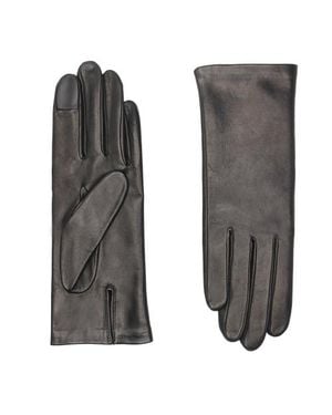 Agnelle Kate Leather Gloves - Gray