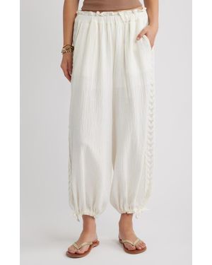 BP. Cotton Gauze Bloomer Pants - White