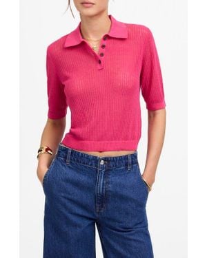 Madewell Short Sleeve Polo Sweater - Red