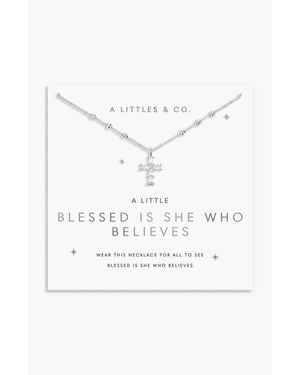 A Littles & Co. A Little Blessed Is She Who Believes Necklace - White
