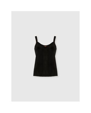 Missoni Sleeveless Zigzag Knit Top - Black