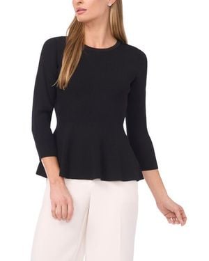 Halogen® Rib Peplum Sweater - Black
