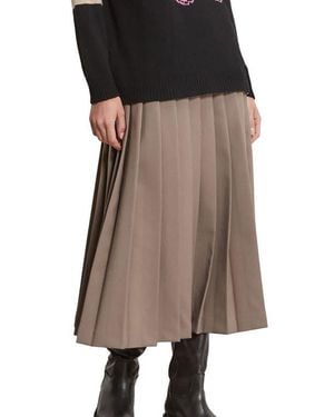 Ottod'Ame Pleated Midi Skirt - Brown