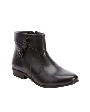 Comfortview The Terri Leather Bootie - Black