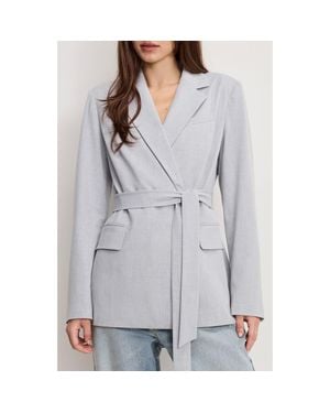 GOOD AMERICAN Essential Belted Suit Blazer - Gray