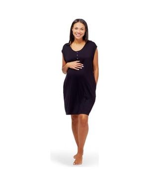 Nom Maternity Clementine Maternity & Nursing Nightie - Blue