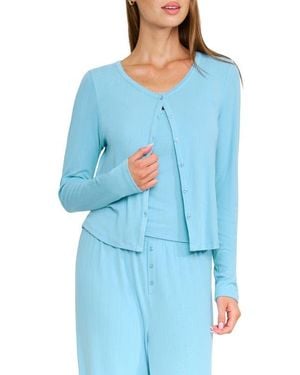 Honeydew Intimates Blissful Pointelle Cardigan - Blue