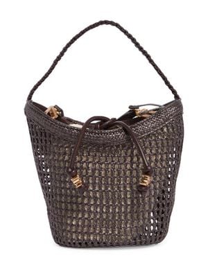 Sam Edelman Marcie Open Weave Small Bucket Crossbody Bag - Brown