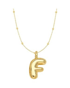 Emma Rae 14K Plated Bubble Initial Pendant Necklace - Metallic