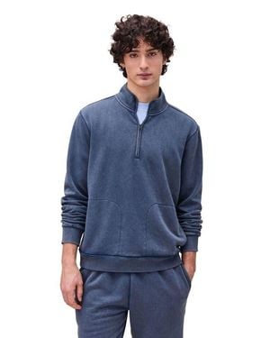 Richer Poorer The Recycled Fleece Quarter Zip - Blue