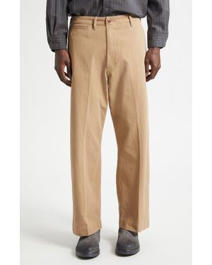 Beams Plus Military Cotton Twill Straight Leg Pants - Natural