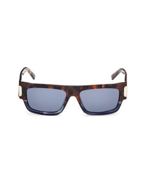 MCM 54Mm Polarized Rectangular Sunglasses - Blue
