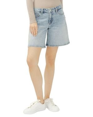 Silver Jeans Co. Loose & Low Denim Shorts - Blue