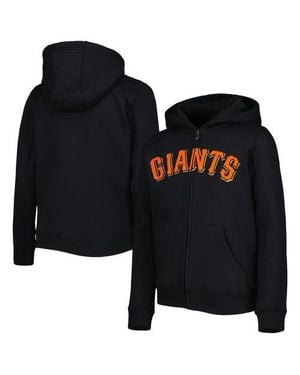 Outerstuff Youth San Francisco Giants Wordmark Full-Zip Fleece Hoodie - Black
