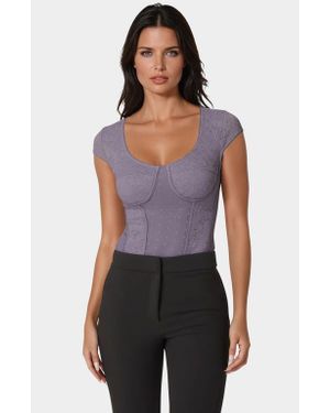 Bebe Swiss Dot Lace Bodysuit - Blue