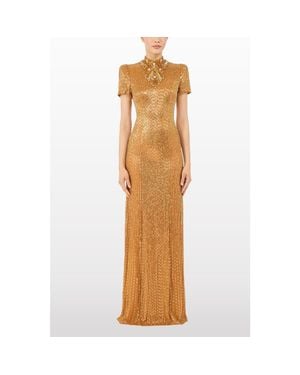 Jenny Packham Embellished Maxi Dress - Yellow