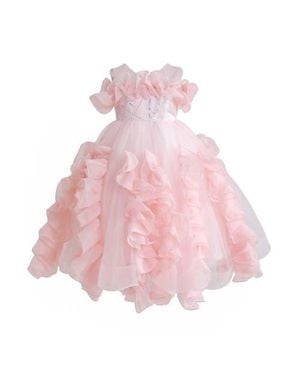 Tulle Avalora Ruffled Formal Dress - Pink