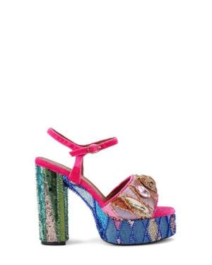 Kurt Geiger Kensington Ankle Strap Platform Sandal - White