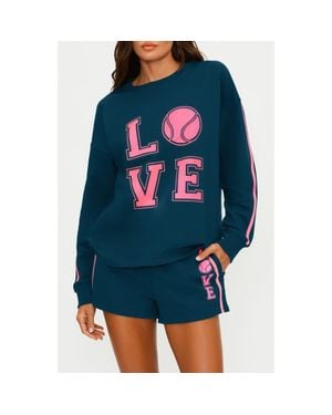 Beach Riot Cyra Crewneck Cotton Sweatshirt - Blue