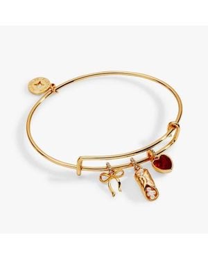 ALEX AND ANI 'There Cannoli Be You' Bow & Heart Multi Charm Bangle - Metallic