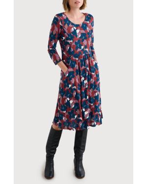 Seasalt Cornwall Enor Print Organic Cotton Fit & Flare Dress - Blue