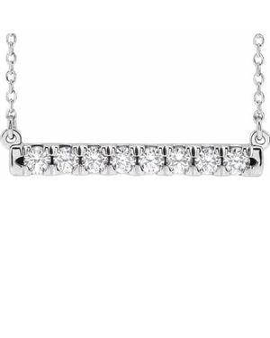 Bliss Diamond 1/2Ct Bar Diamond Pendant Necklace - White
