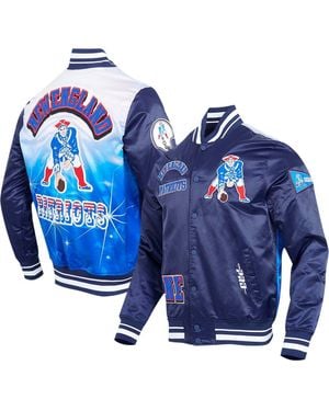 Pro Standard New England Patriots Sublimated Satin Full-Snap Jacket - Blue