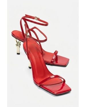 Prologue Shoes Sone Stiletto Ankle Strap Sandal - Red