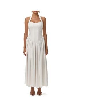 Naked Wardrobe Shirting Halter Maxi Dress - Gray