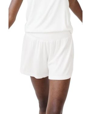 Cozy Earth Rib Sleep Shorts - White