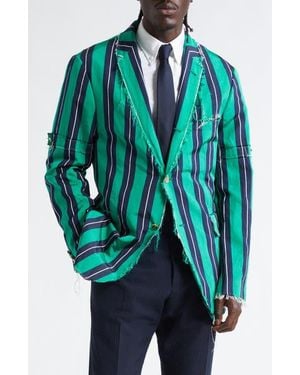 Thom Browne Unconstructed Silk & Cotton Sport Coat - Green