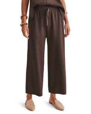 Splendid Winslow Crop Wide Leg Sweatpants - Brown