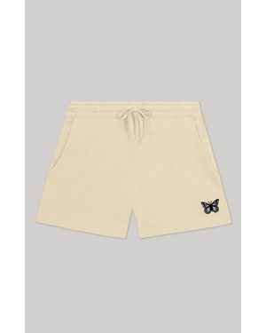Alix Butterfly Midweight Washed Fleece Shorts - Natural