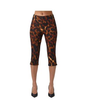 Naked Wardrobe Print Ponte Crop Leggings - Brown