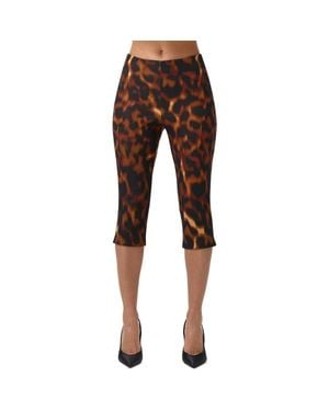 Naked Wardrobe Print Ponte Crop Leggings - Brown