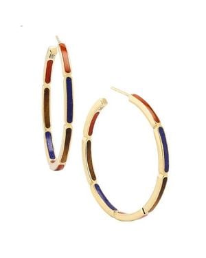 Jan Leslie Inside Out Hoop Earring Set - Metallic