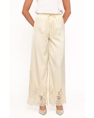 Petal & Pup Viola Drawstring Waist Wide Leg Pants - Natural