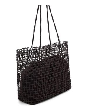 Mango Woven Shopper Tote - Black
