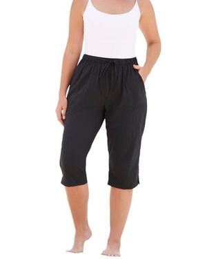 Swim 365 Taslon Cover Up Capri Pant - Black