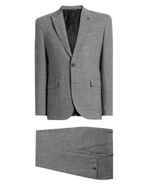 AllSaints Rawdon Slim Fit Mélange Peak Lapel Suit - Gray