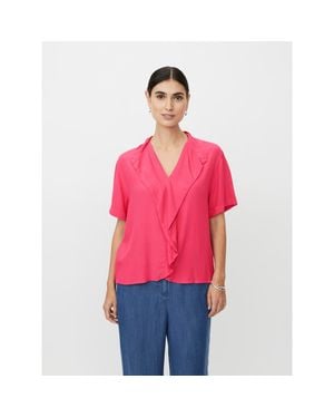 Masai Madyvora V-Neck Ruffle Blouse - Red