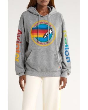 Aviator Nation Relaxed Graphic Hoodie - Gray