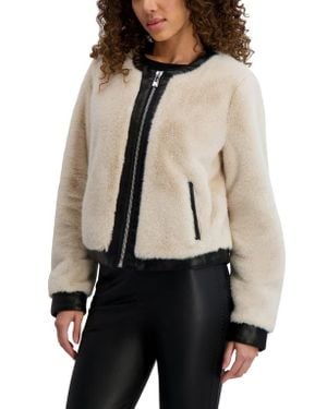 Karl Lagerfeld Faux Fur Jacket - Natural