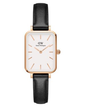 Daniel Wellington Quadro Sheffield Leather Strap Watch, 20Mm X 26Mm - White