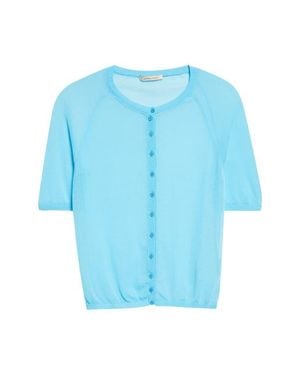 Paloma Wool Patinela Sheer Organic Cotton Blend Cardigan - Blue