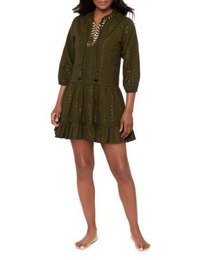 Miraclesuit Metallic Jacquard Cover-Up Dress - Green